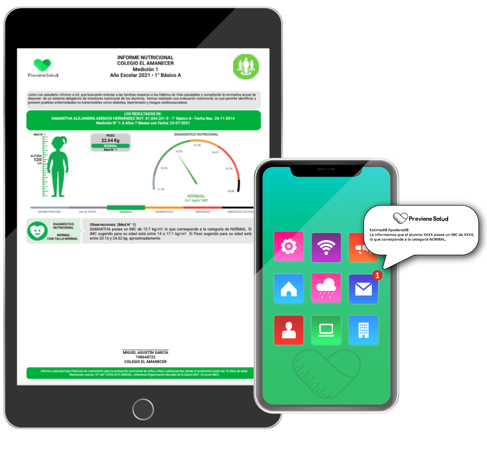 Informe nutricional al hogar